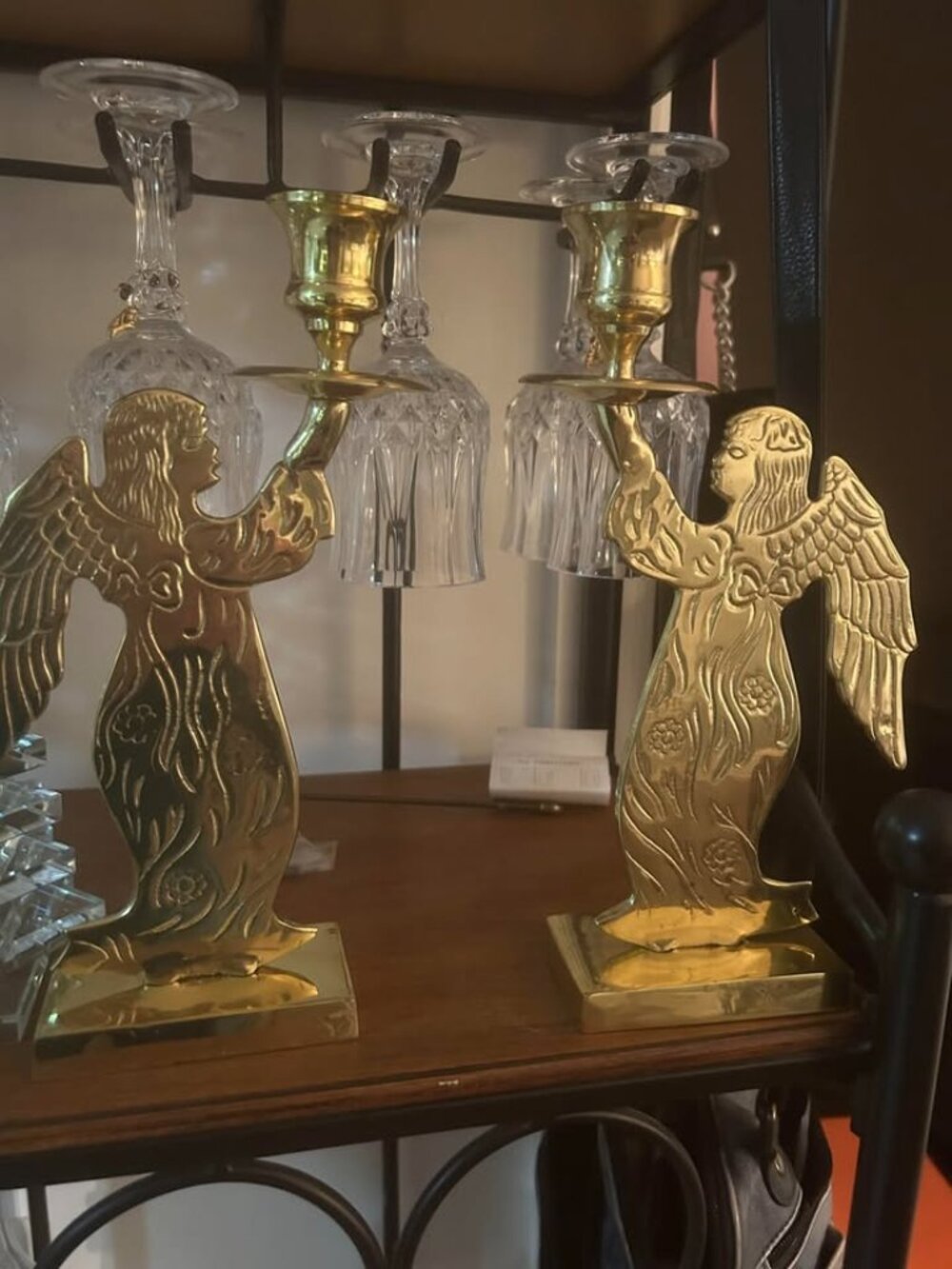 Pair of Brass Angel Candle Holders Set of Two, Vintage Holiday Decoration